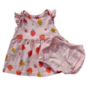 Carters Baby Girl Dress and Bloomers Set 3Months Pink Strawberry Print Summer Ou